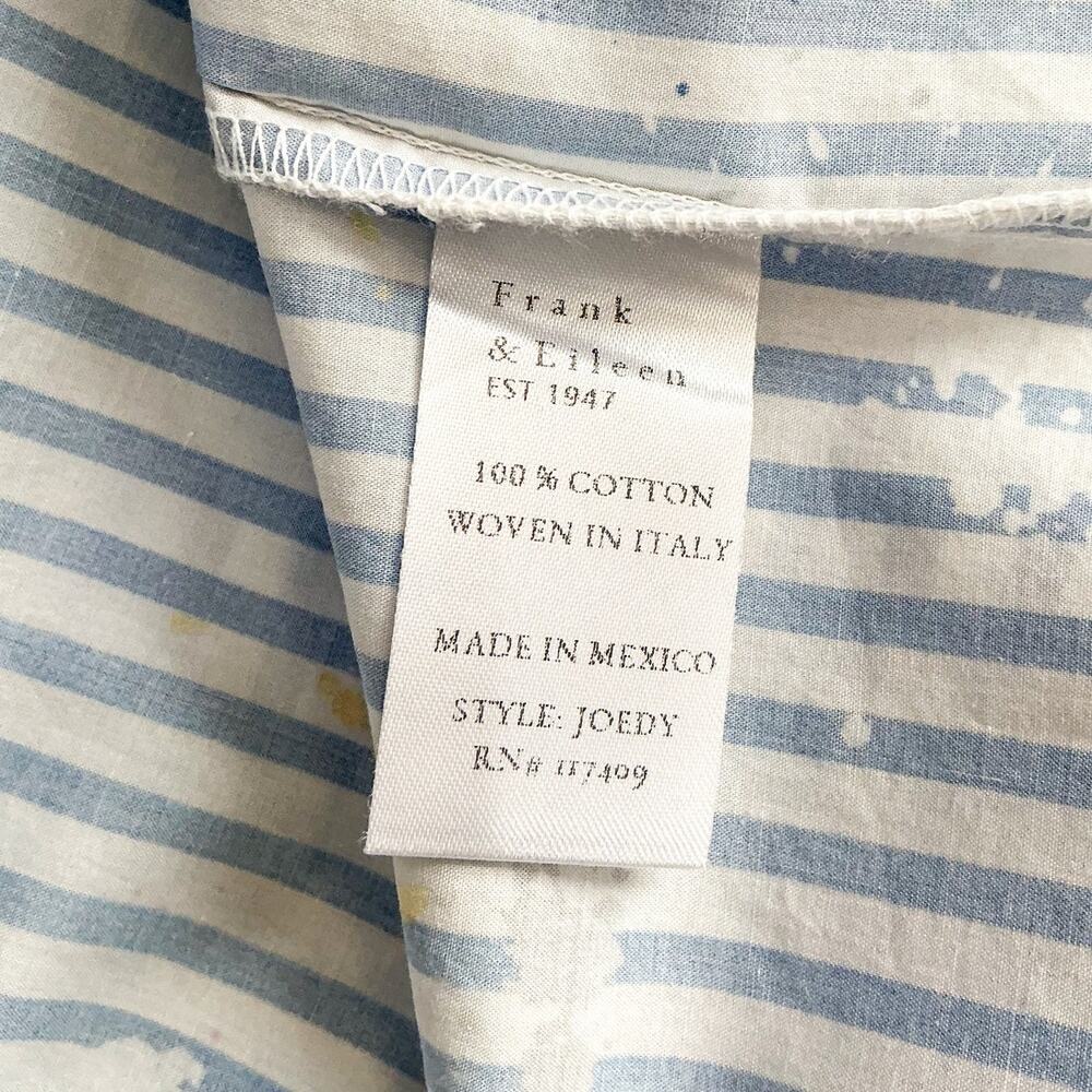 Frank &‎ Eileen Joedy Paint Splatter Blue Stripe Relaxed Button-Up Shirt Small - Picture 13 of 14